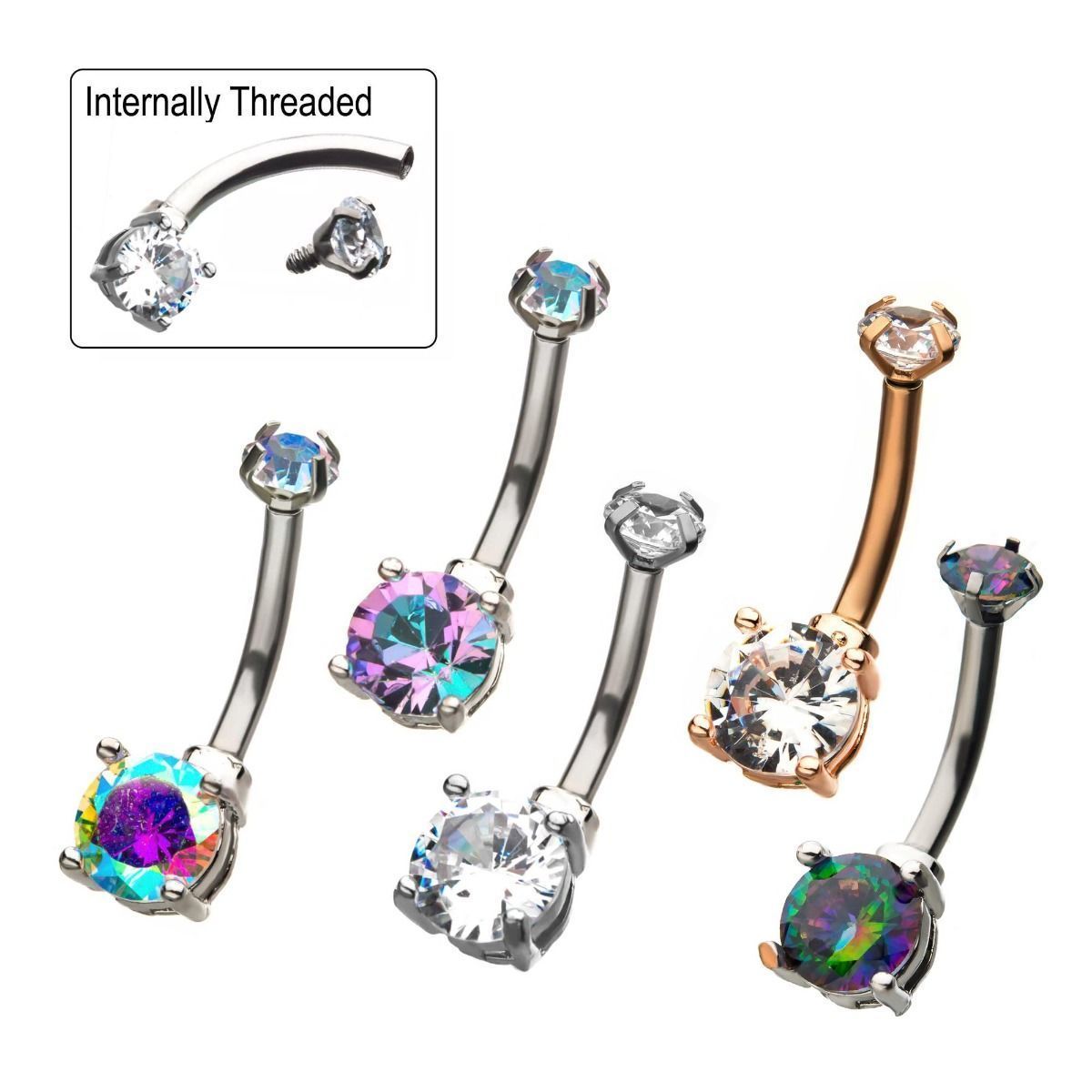 12-Piece Double Gem Belly Ring Value Pack – Beauty Mark Body Jewelry